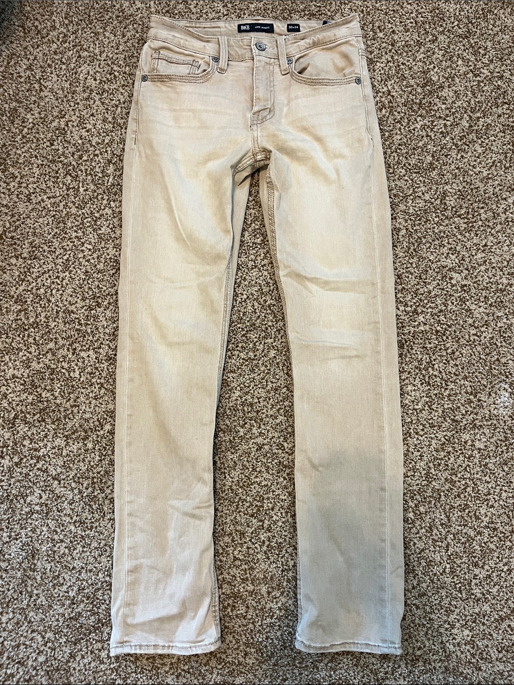 BKE Men’s Jake Straight Jeans in Light Beige